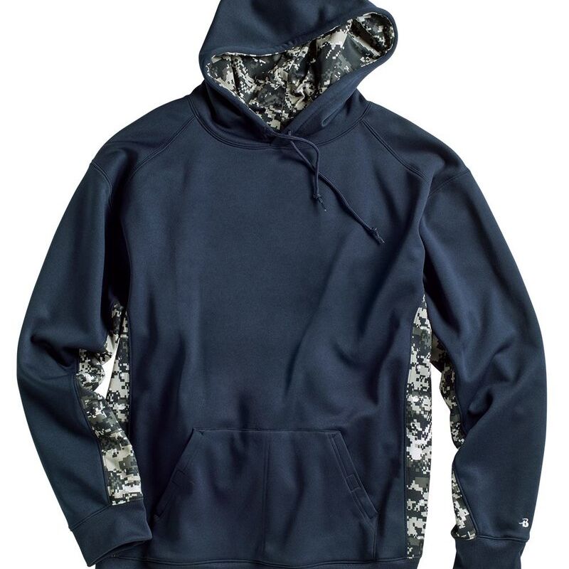 Men's Digital Camo Colorblock Performance Fleece Hooded Sweatshirt Thumbnail